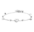 BRACCIALE MARLÙ CUORE MADREPERLA CON PENDENTI EMATITE E CRISTALLI ACCIAIO