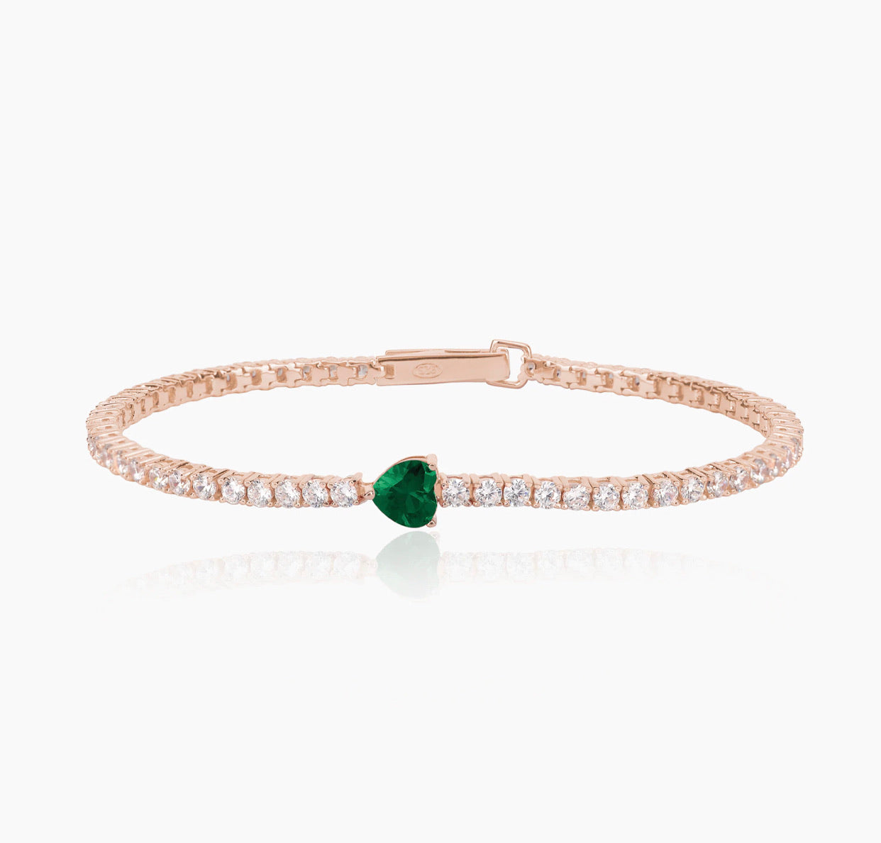 Bracciale Mabina tennis con cuore verde