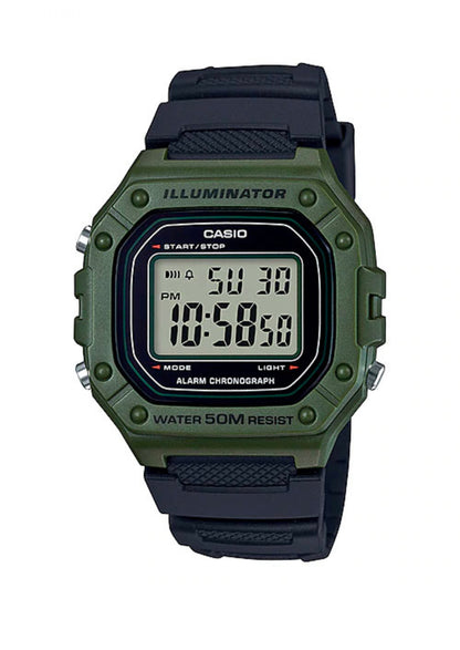 Orologio Casio Digitale Illuminator nero/verde militare