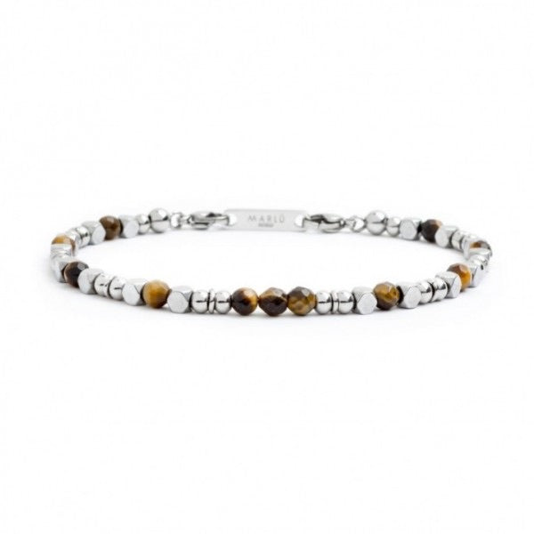Bracciale Marlù uomo occhio di tigre ed ematite