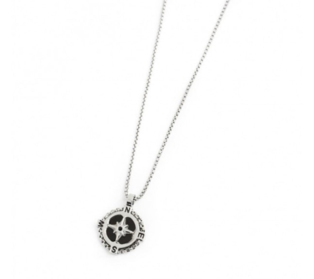 COLLANA UOMO MARLÙ CON ROSA VENTI ONICE NERA