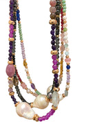 Collana Sacramore Pietre naturali, cristalli e perla scaramazza