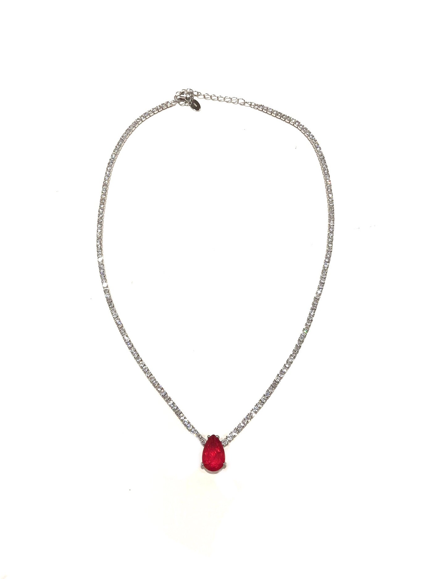 Collana Rocce Donna Tennis Goccia Rosso amaranto