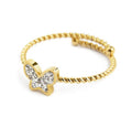 ANELLO MARLÙ DONNA FARFALLA CON CRISTALLI BIANCHI PVD ORO