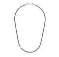 COLLANA UOMO MARLÙ TENNIS CRISTALLI NERI E PLACCA CON CRISTALLO BIANCO ACCIAIO