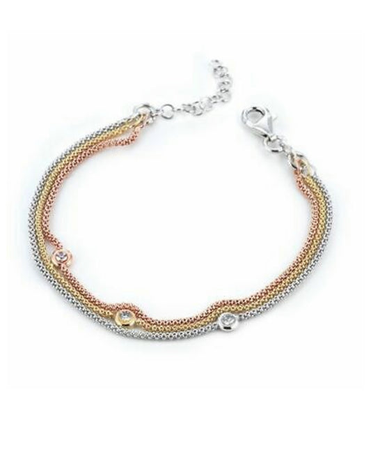 Bracciale Marcello Pane donna Petite Boules Tre ori con punto luce