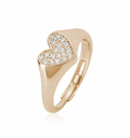 Anello Mabina Chevalier cuore pavè oro
