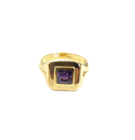 Small lux gold ring Vivian