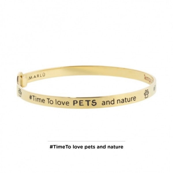 Bracciale Marlù donna Rigido Love pets and nature pvd oro