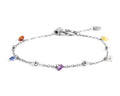 BRACCIALE MARLÙ ACCIAIO CON CRISTALLI COLORATI E SFERE