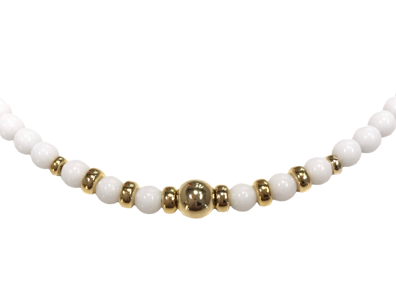 Collana donna Alisia con pietre Bianche e sfera centrale