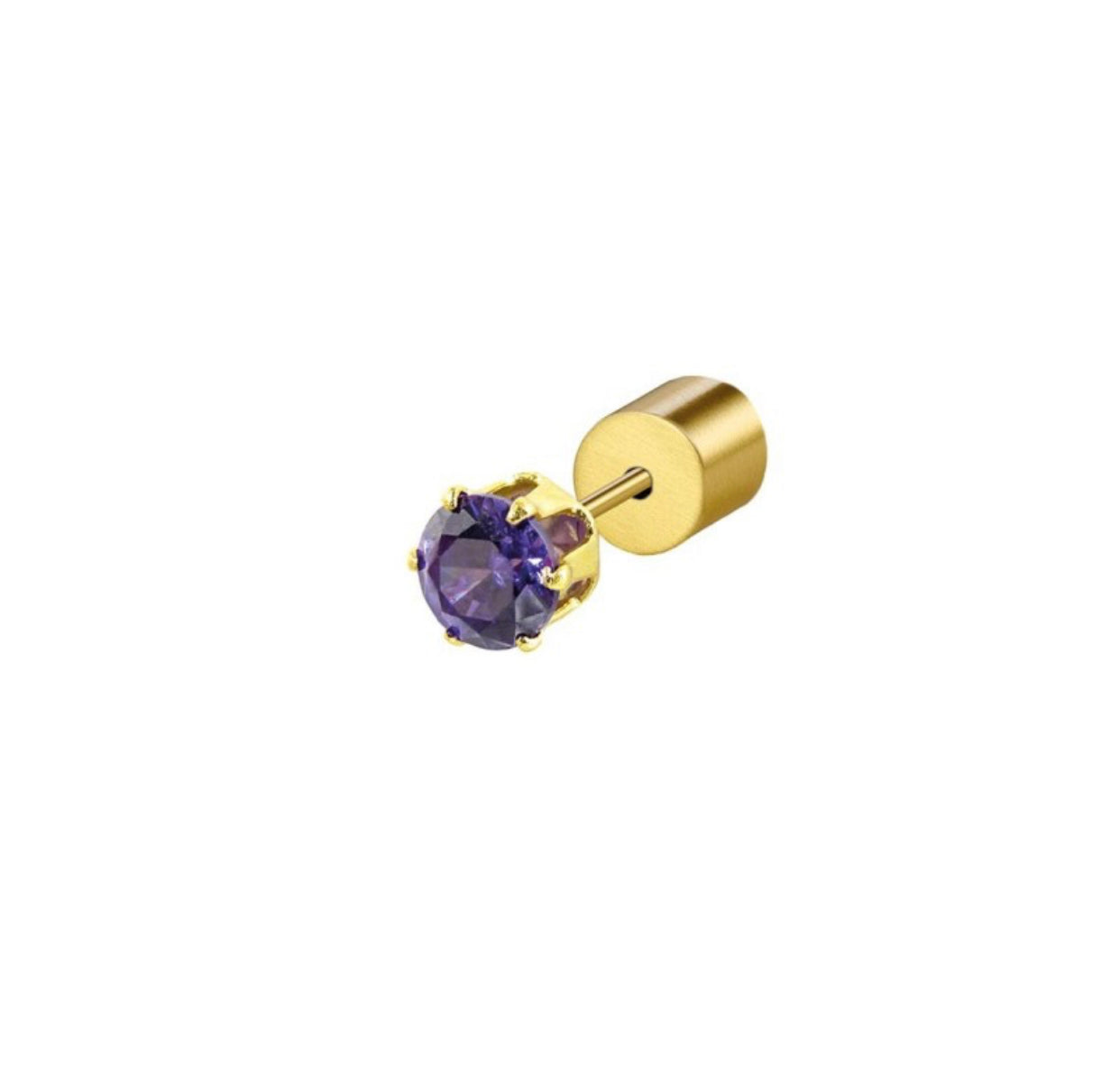 Mono orecchino  Marlù zircone pvd oro 4mm