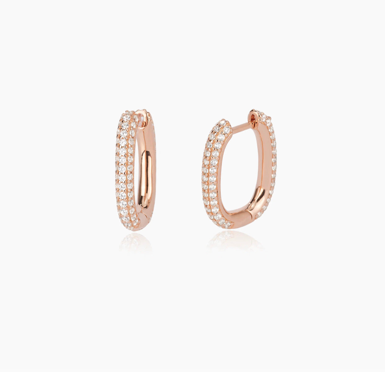 Orecchini Mabina ovali rosè con zirconi