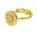 Anello Marlù donna MEDAGLIETTA CON SOLE CON ZIRCONE BIANCO PVD ORO