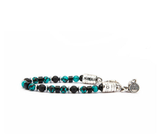Bracciale uomo Portonovo Classic Verde Maculato Dischetto Onice