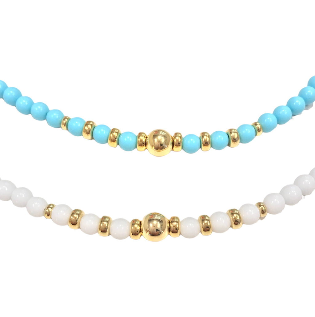 Collana donna Alisia con pietre Bianche e sfera centrale
