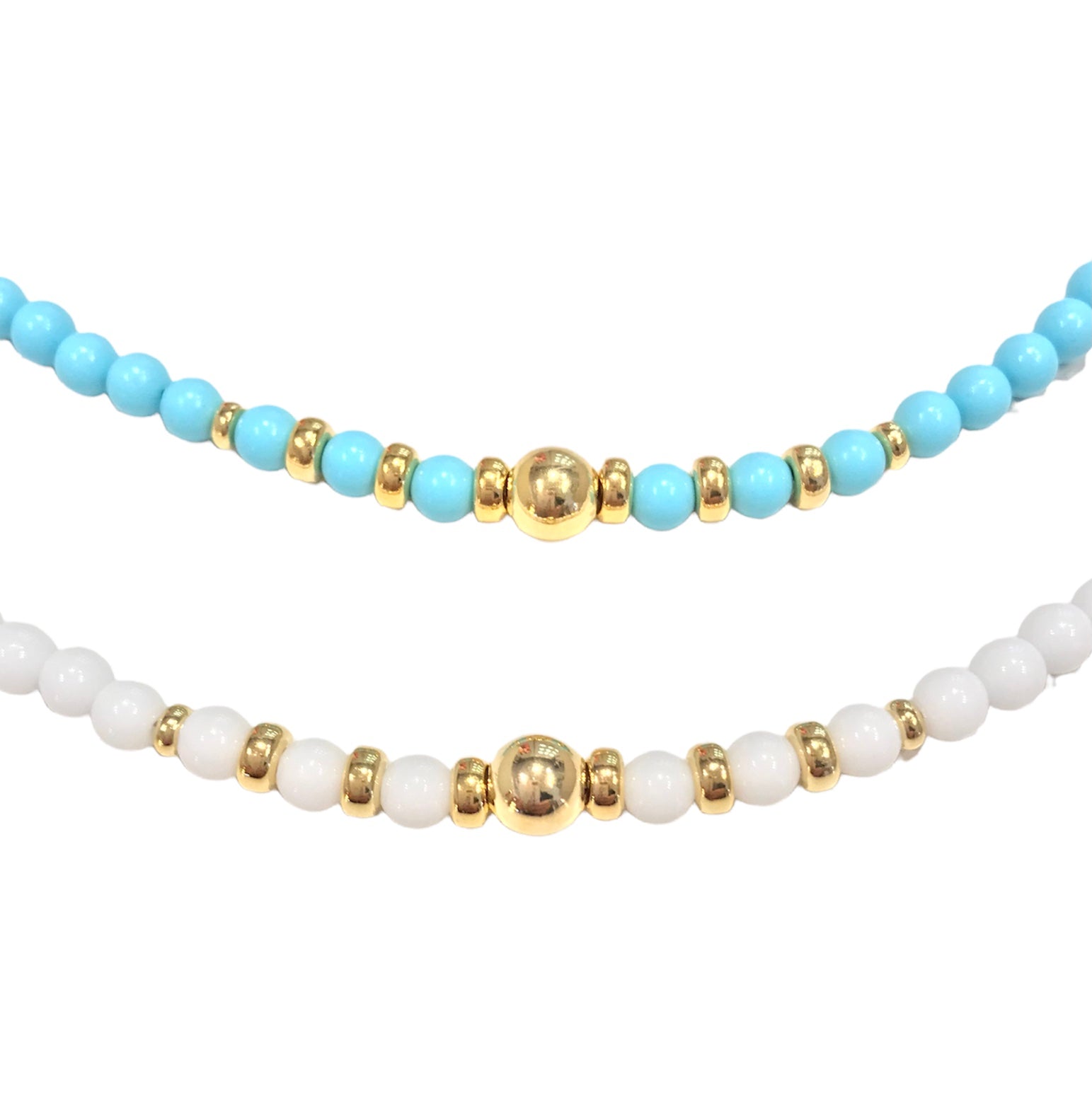 Collana donna Alisia con pietre Bianche e sfera centrale