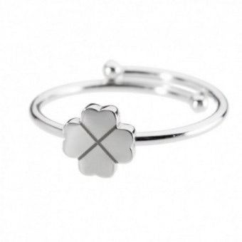 Anello Marlù in acciaio con quadrifoglio