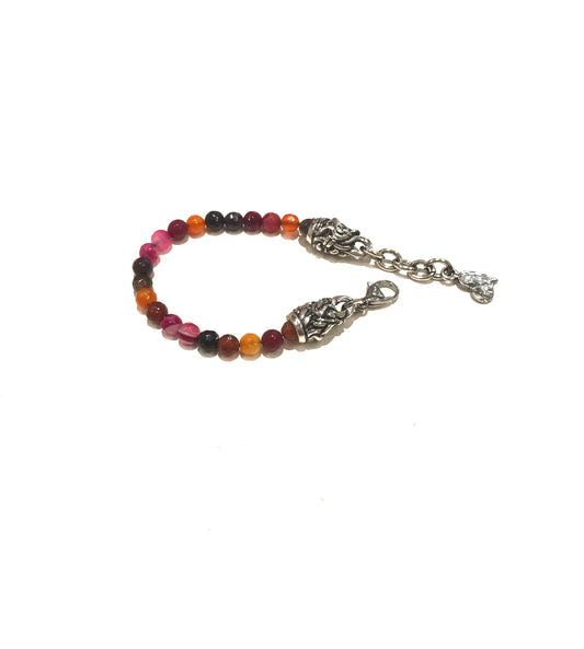 Bracciale Portonovo Pietre Agata Rosso Arancio
