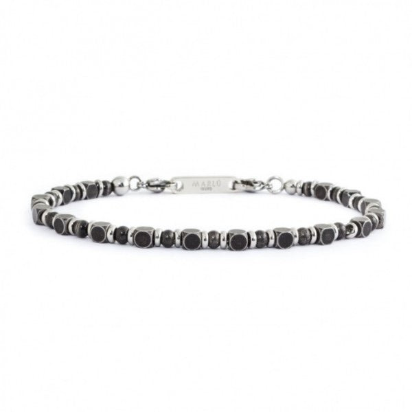 Bracciale Marlù uomo cubetti e sfere brunite