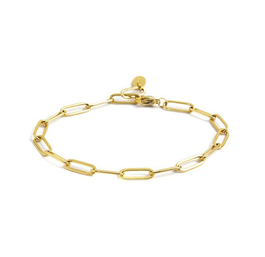 BRACCIALE MARLÙ CATENA A MAGLIA LARGA PVD ORO