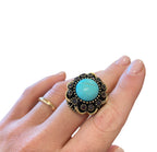 Anello Alcozer donna fiore turchese
