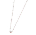 COLLANA MARLÙ CATENA CON PERLE E PENDENTE CUORE CRISTALLI PVD ROSE'
