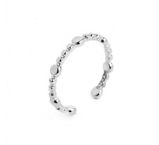 ANELLO DONNA MARLÙ FALANGE TRAMA PUNTINATA MISTA ACCIAIO