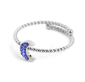 ANELLO MARLÙ DONNA LUNA CON CRISTALLI BLU ACCIAIO
