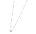 COLLANA MARLÙ CATENA CON PERLE E PENDENTE CUORE CRISTALLI ACCIAIO