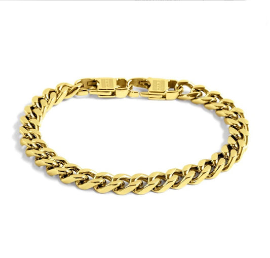 BRACCIALE MARLÙ CATENA GRUMETTA 8 MM PVD ORO