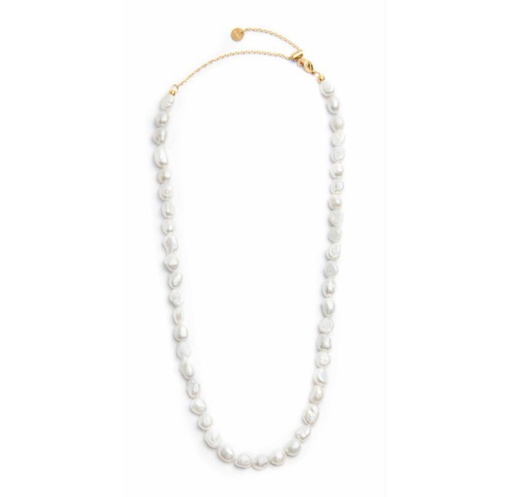 COLLANA MARLU' DONNA con perle di fiume masticate oro