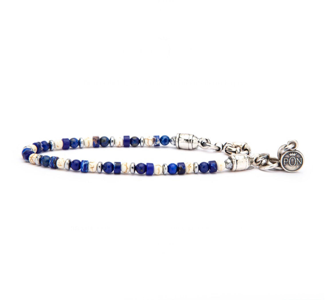 Bracciale uomo Portonovo Brasil blu onice bianco