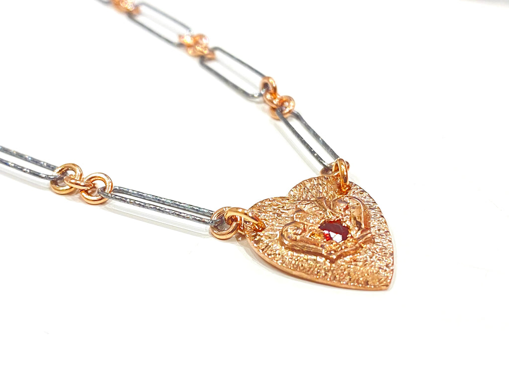 Collana Sacramore cuore con corona