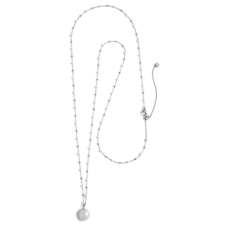 Collana Marlù CHIAMA ANGELI CATENA PERLE/SFERE ACCIAIO