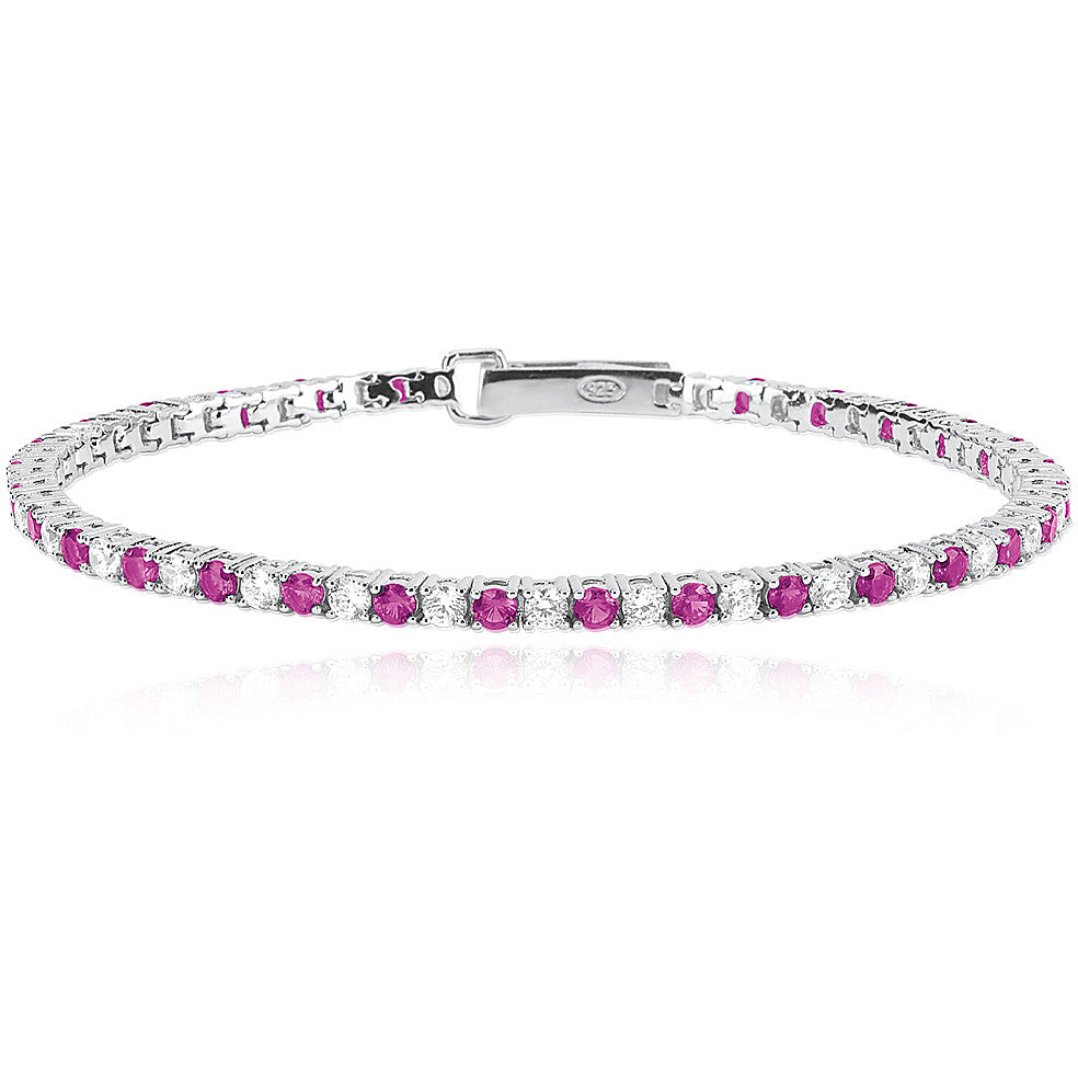 Bracciale Mabina Tennis con pietre fuxia