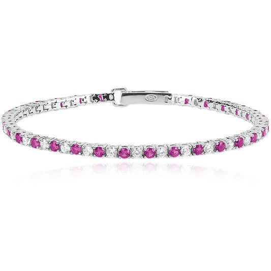 Bracciale Mabina Tennis con pietre fuxia