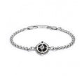 BRACCIALE UOMO MARLÙ PELLE NERO ROSA VENTI ONICE