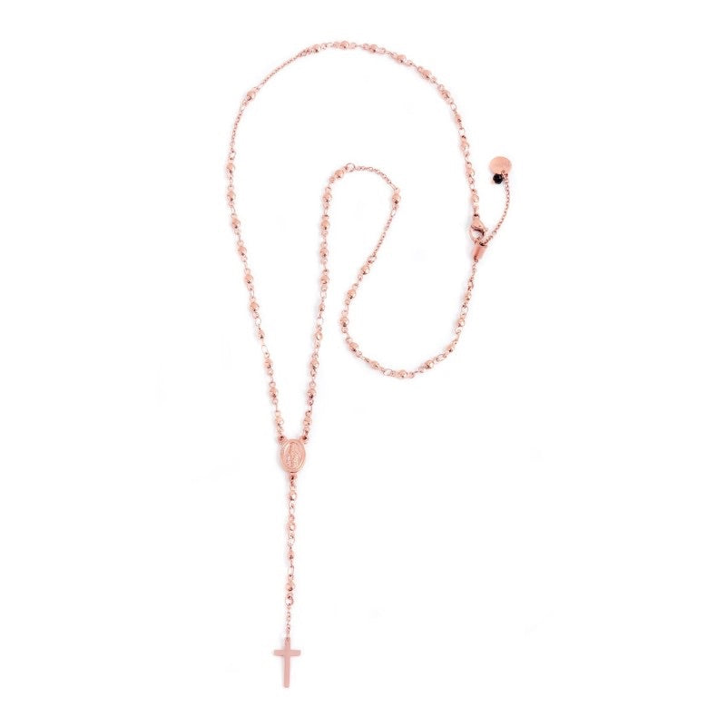 Collana Marlù Y ROSARIO OVALE PVD ROSE