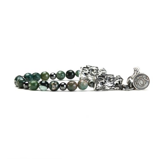 Bracciale uomo Portonovo Drago agata verde