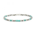 Bracciale Marlù uomo acciaio pietre turchesi ed ematite