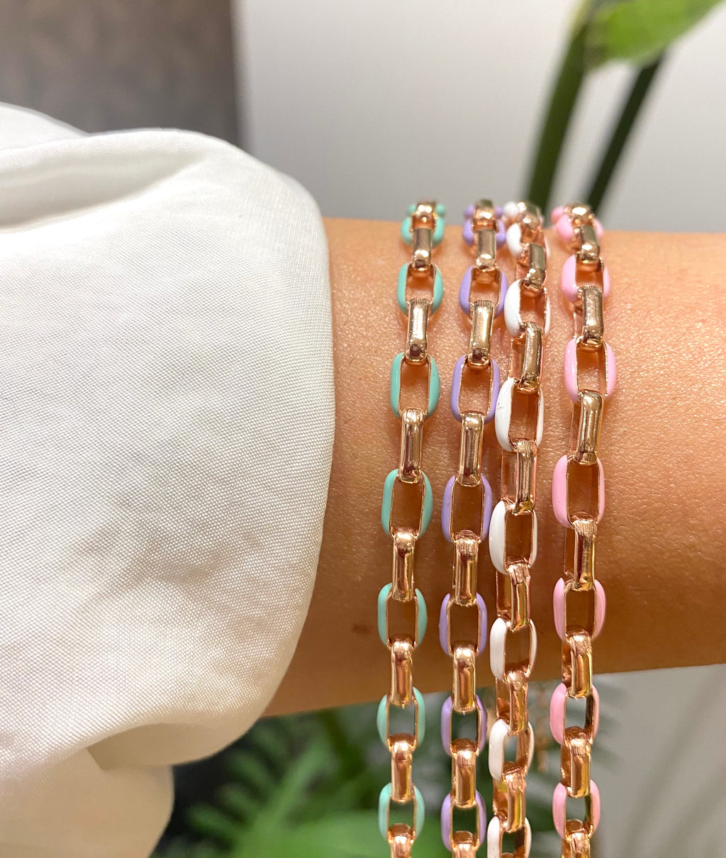 Bracciale Marcello Pane maglia rettangolare smaltata