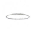 BRACCIALE UOMO MARLÙ TENNIS CRISTALLI BIANCHI 2MM E PLACCA CON CRISTALLO BIANCO ACCIAIO