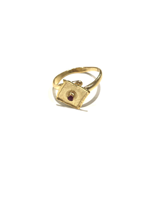 Anello Donna Marcello Pane Zircone Rosso