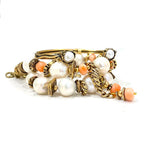 Bracciale Alcozer corallo rosa e perle