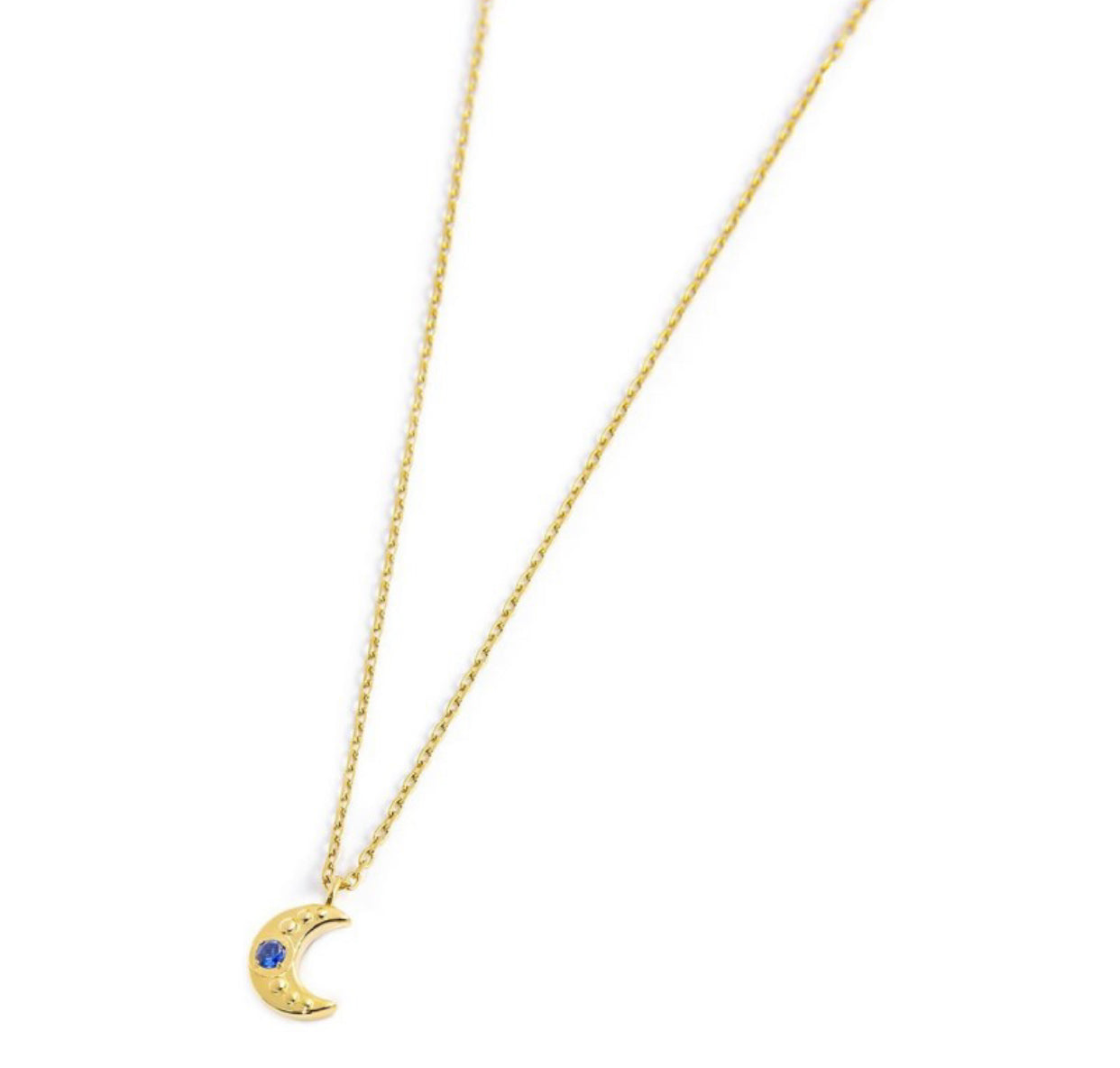 Collana Marlù donna  LUNA PENDENTE CON ZIRCONE BLU PVD ORO