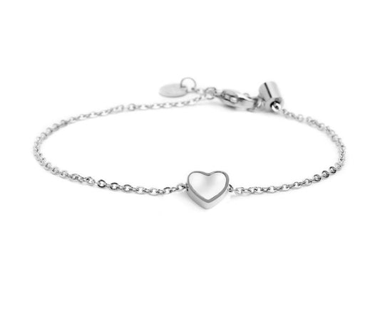 BRACCIALE MARLÙ CUORE DI MADREPERLA ACCIAIO