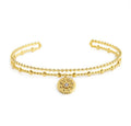 Bracciale Marlù donna RIGIDO MEDAGLIETTA PENDENTE SOLE CON ZIRCONE BIANCO PVD ORO
