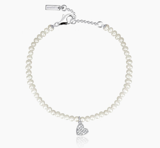 Bracciale donna Mabina perle e cuore