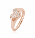 Anello Mabina Chevalier cuore pavè rosè
